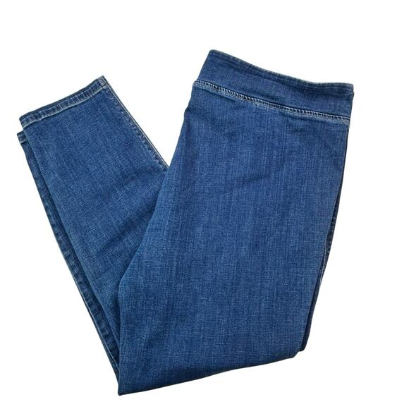 LOGO by Lori Goldstein Womens Plus 26W Stretch Comfy Elastic Waist Pull-on Jeans - Picture 5 of 16